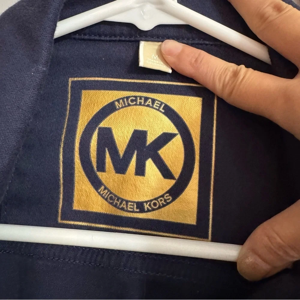 Michael Michael Kors Dark Blue Jean Jacket with Gold Buttons Size Medium